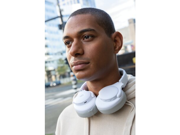 Auriculares inalámbricos personalizados de plástico en colores Blanco detalle 23