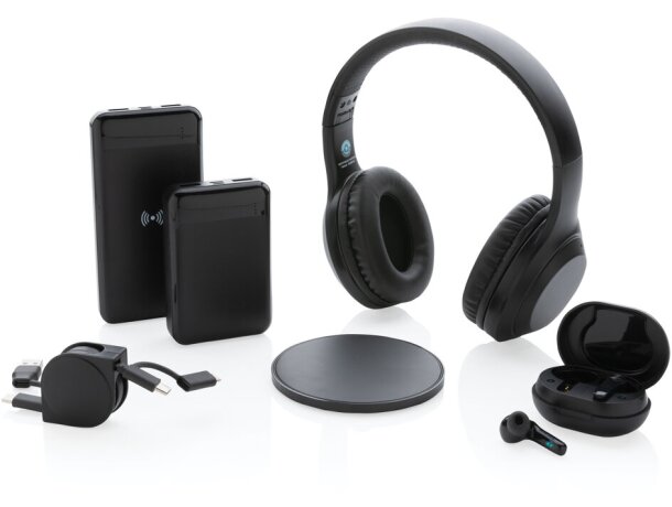 Auriculares corporativos TWS de plástico reciclado estándar RCS Negro detalle 6