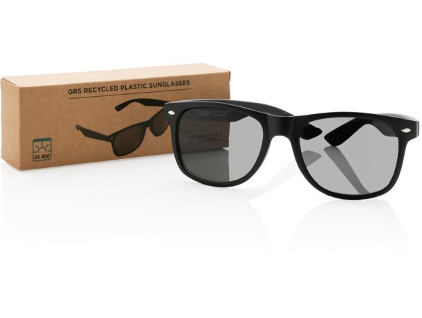 Gafas de sol con logo eco-sol recicladas con protección UV 400 y CAT 3 Negro detalle 8