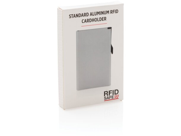 Tarjeteros rfid de aluminio sólido protegen y transportan hasta 10 tarjetas Plata detalle 16