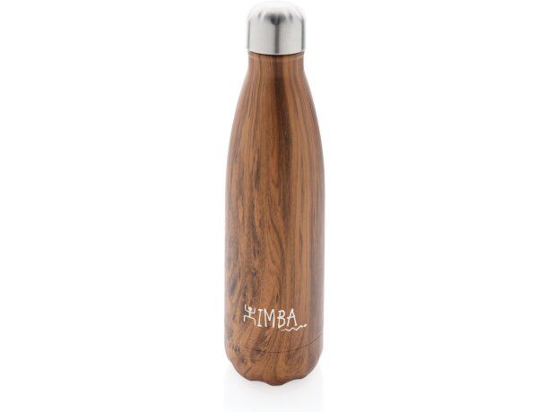 Botellas térmicas de acero inoxidable con estampado de madera 500ml Marron detalle 12