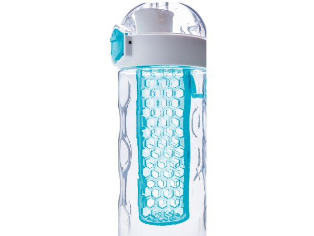 Botella infusora Honeycomb antigoteo personalizada turquesa