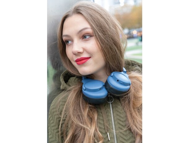 Auriculares inalámbricos personalizados de plástico en colores Azul detalle 41