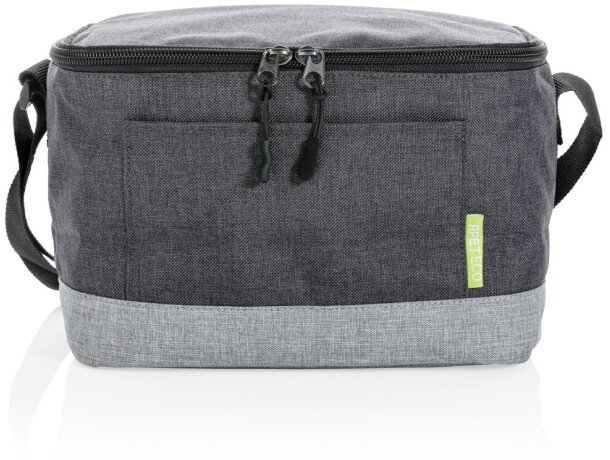 Neveras duo color rpet con capacidad para 6 latas y bolsillo delantero Gris/gris detalle 2