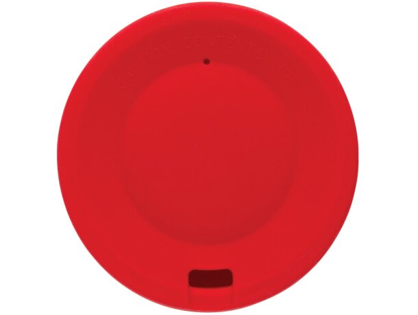 Tazas pla café 280ml sostenibles con agarre de silicona y tapa Rojo detalle 16