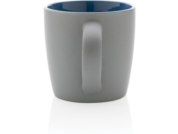 Tazas de cerámica mate con interior colorido 300ml aptas lavavajillas Azul/gris detalle 18