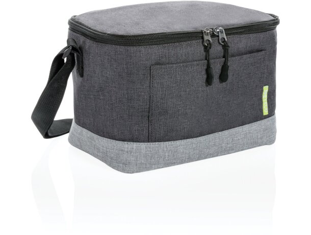 Neveras duo color rpet con capacidad para 6 latas y bolsillo delantero Gris/gris detalle 8