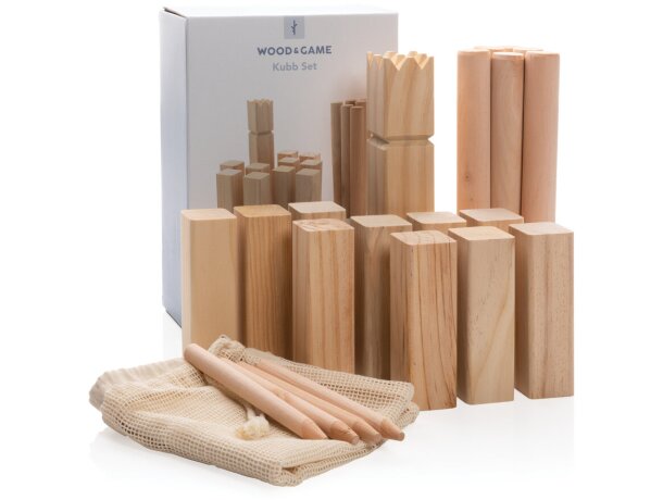 Juego kubb de habilidad de madera Marron detalle 5