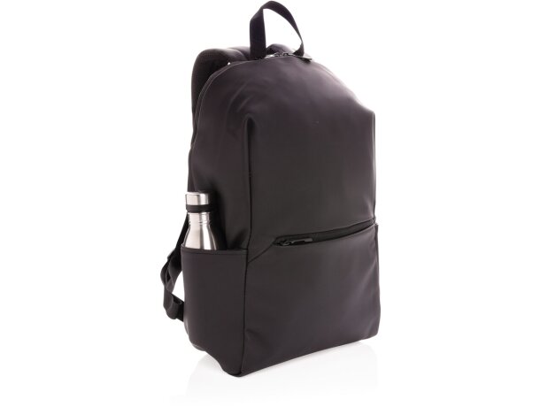 Mochilas para portátil publicitarias minimalistas de PU con compartimento 15.6 Negro detalle 5