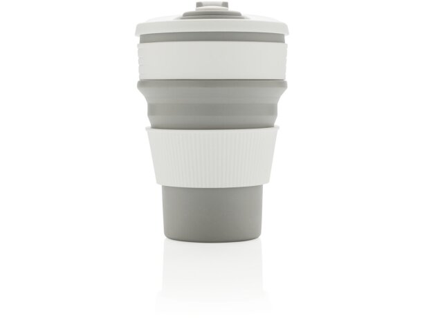 Taza barata publicitaria plegable de silicona 350ml fácil de limpiar Gris detalle 18