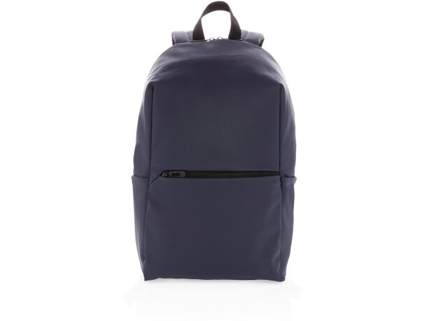 Mochilas para portátil publicitarias minimalistas de PU con compartimento 15.6 Azul marino detalle 20