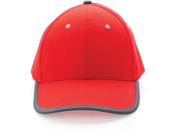 Gorras de béisbol eco-impact aware 6 paneles algodón reciclado 280gr Rojo detalle 22