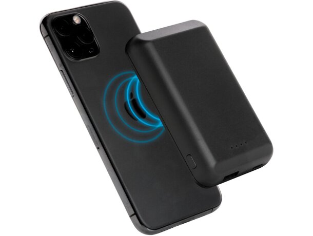 Powerbank publicitario inalámbrico magnético para iphone 12 y android Negro detalle 11