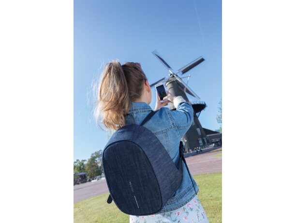 Mochila para niños personalizada antirrobo con cremalleras escondidas Azul detalle 154