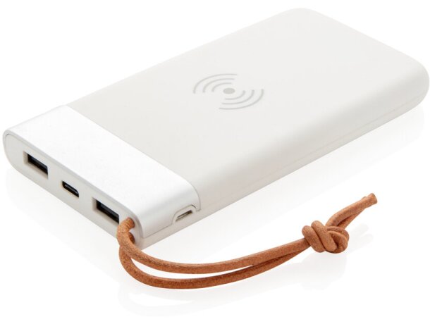 Powerbank aria 8000 mAh con carga inalámbrica y diseño nórdico Blanco detalle 13