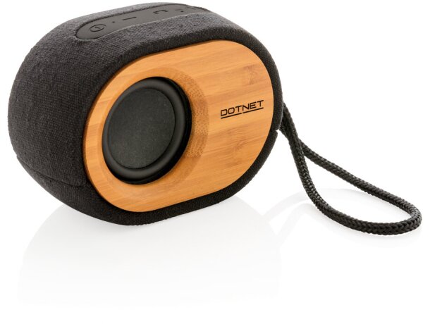 Altavoces bamboo x sonido natural y sostenible con diseño elegante Negro/marron detalle 5