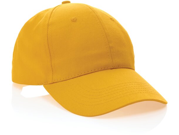 Gorras de béisbol eco aware 100% recicladas con ahorro real de agua Amarillo detalle 50