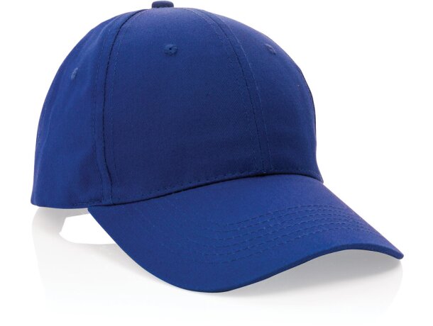 Gorras de béisbol eco aware 100% recicladas con ahorro real de agua Azul detalle 40