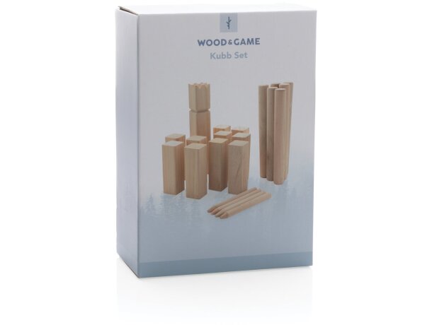 Juego kubb de habilidad de madera Marron detalle 6