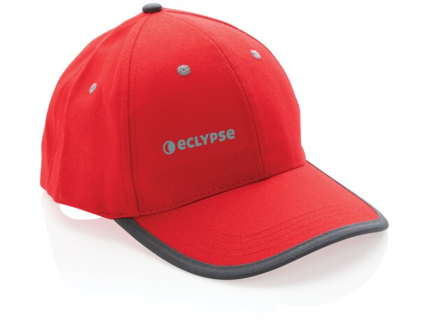 Gorras de béisbol eco-impact aware 6 paneles algodón reciclado 280gr Rojo detalle 28