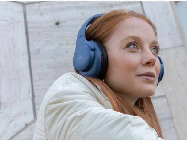 Auriculares inalámbricos personalizados de plástico en colores Azul detalle 42