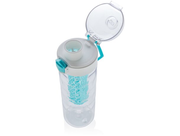 Botella infusora Honeycomb antigoteo personalizada turquesa