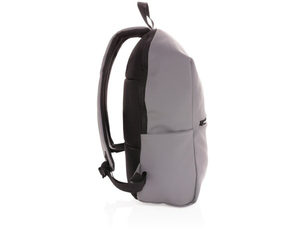 Mochilas para portátil publicitarias minimalistas de PU con compartimento 15.6 Gris detalle 11