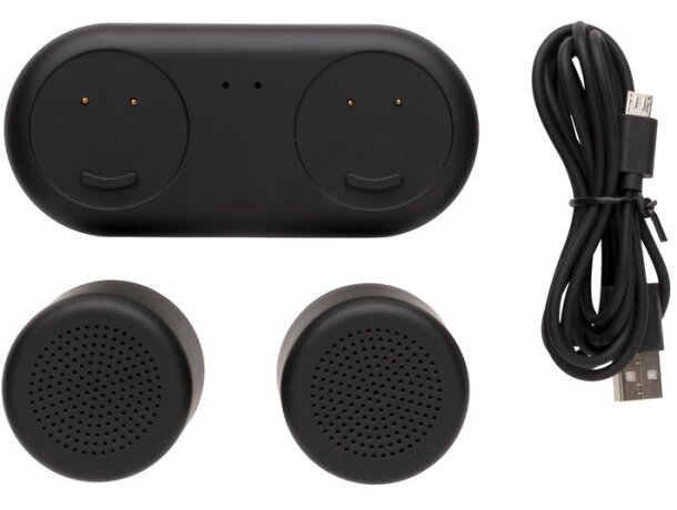 Altavoces 3W emparejables para sonido estéreo con carga por inducción Negro detalle 1