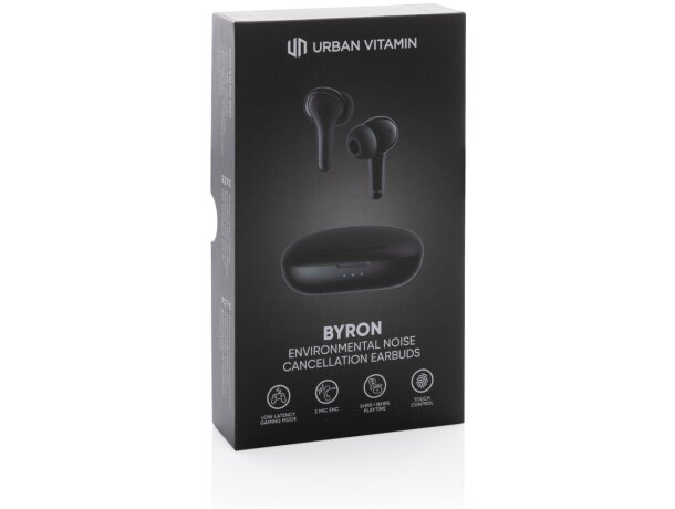 Auriculares Byron Urban Vitamin ENC inalámbricos con baja latencia y ENC Negro detalle 17