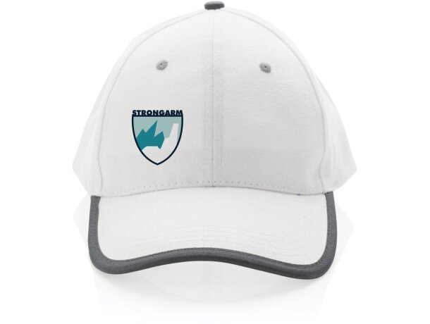 Gorras de béisbol eco-impact aware 6 paneles algodón reciclado 280gr Blanco detalle 17