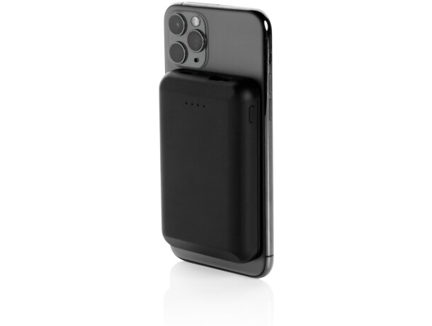 Powerbank publicitario inalámbrico magnético para iphone 12 y android Negro detalle 8