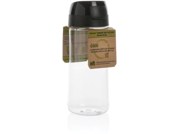 Botella Tritan™ Renew 0,5L fabricada en EU personalizada negro/transparente