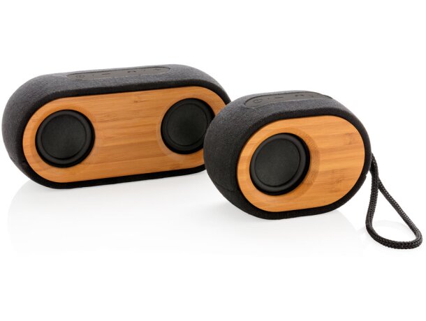 Altavoces bamboo x sonido natural y sostenible con diseño elegante Negro/marron detalle 8