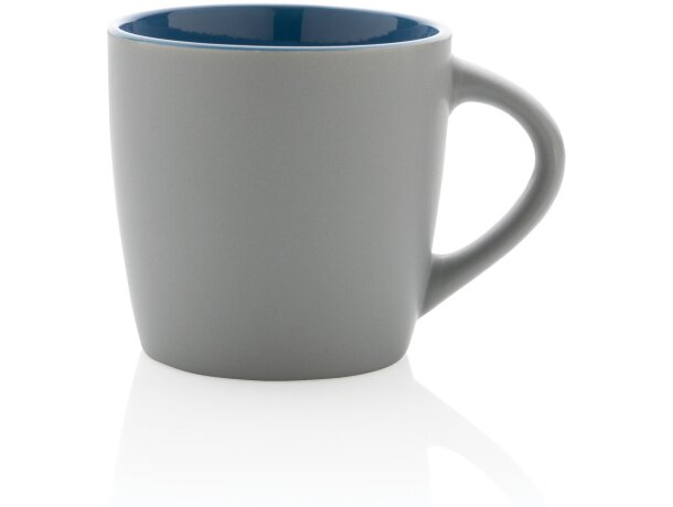 Tazas de cerámica mate con interior colorido 300ml aptas lavavajillas Azul/gris detalle 17