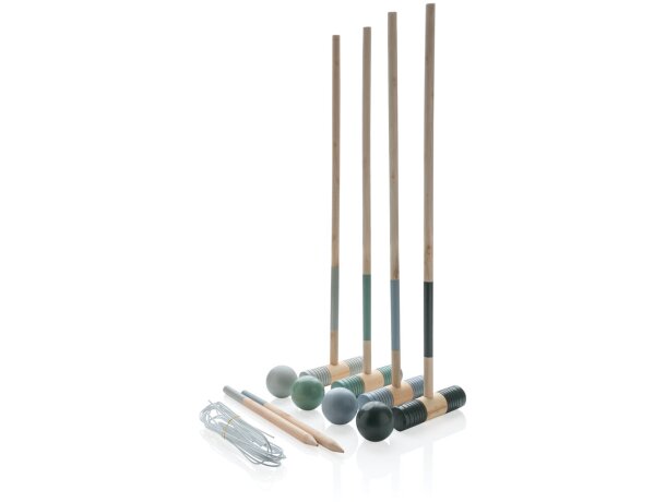 Hermoso juego croquet de madera para regalar publicitarios Marron detalle 5