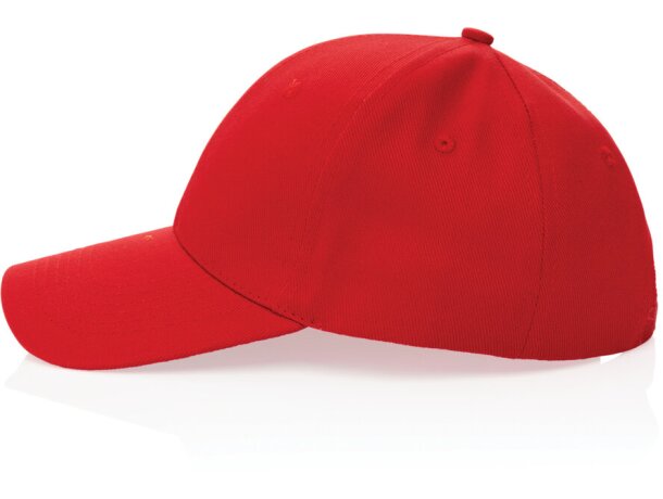 Gorras de béisbol aware algodón reciclado ahorra 387 litros de agua Rojo detalle 26