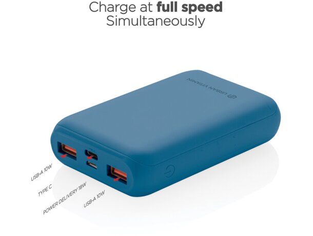 Powerbank personalizado carga rápida hasta 3 dispositivos simultáneamente Azul detalle 23