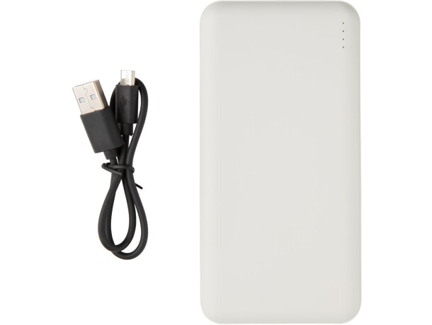 Powerbank 10.000 mAh alta densidad recarga tu móvil hasta 5 veces Blanco detalle 12