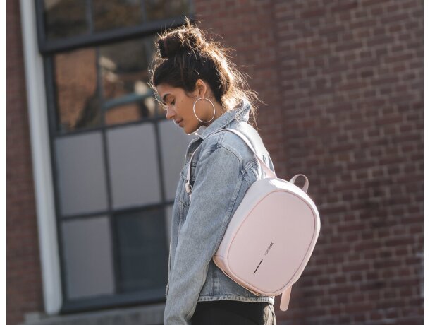 Mochila para niños personalizada antirrobo con cremalleras escondidas Rosa detalle 71