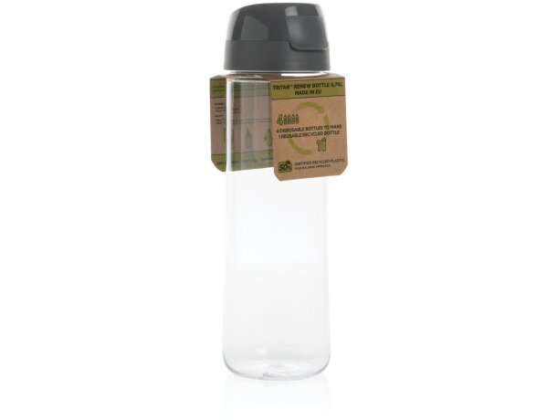 Botella Tritan™ Renew 0,75L fabricada en EU personalizada gris/transparente