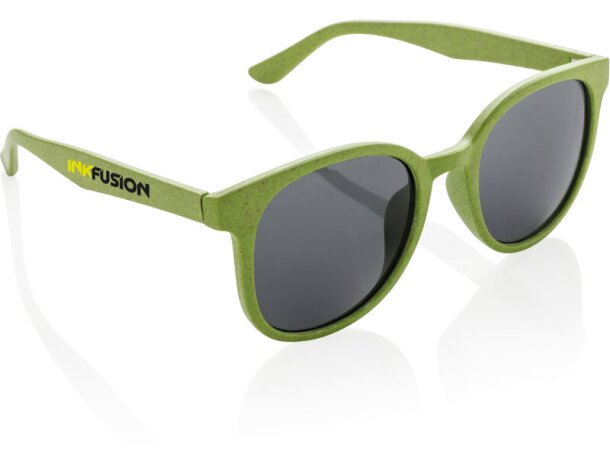 Gafas publicitarias UV 400 ecológicas con fibra de paja de trigo Verde detalle 20