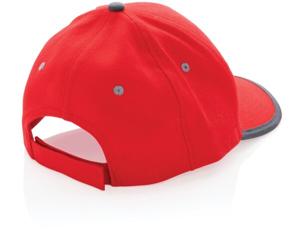 Gorras de béisbol eco-impact aware 6 paneles algodón reciclado 280gr Rojo detalle 25