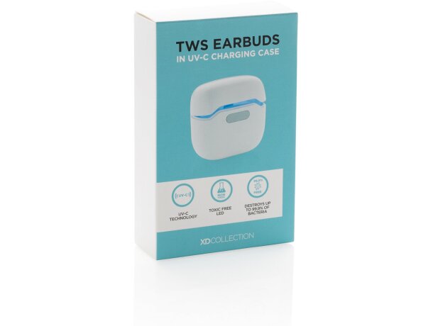 Auriculares TWS con estuche que elimina 99.9% de bacterias con luz UV-C Blanco detalle 11