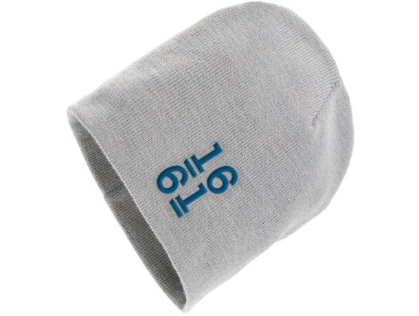 Gorro de lana con logotipo Impact Aware ligero con hilo Polylana reciclado Gris detalle 12