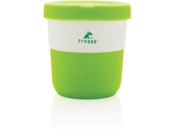 Tazas pla café 280ml sostenibles con agarre de silicona y tapa Verde detalle 31