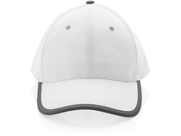 Gorras de béisbol eco-impact aware 6 paneles algodón reciclado 280gr Blanco detalle 11