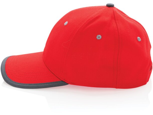 Gorras de béisbol eco-impact aware 6 paneles algodón reciclado 280gr Rojo detalle 24