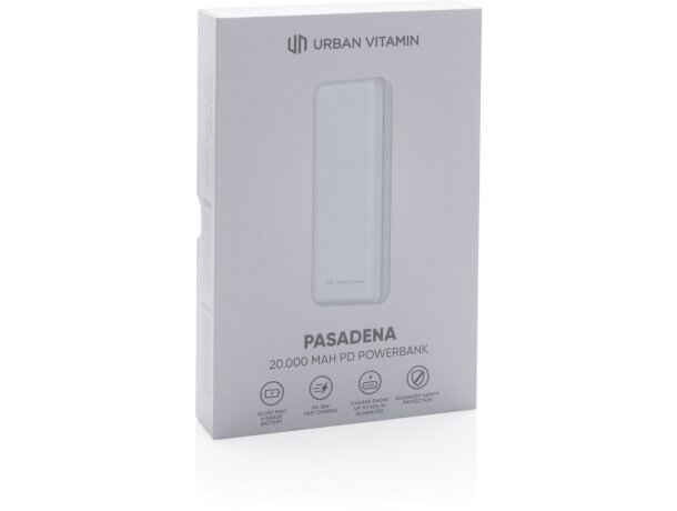 Batería externa corporativa de 20000 mah en plástico Blanco detalle 18