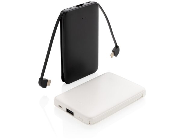 Powerbank 5000 mah de plástico 3 en 1 Blanco detalle 19