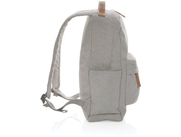 Mochilas para portátil personalizadas con lona reciclada y ahorro de agua Gris detalle 19